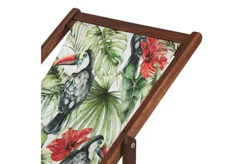 Solstol set om 2 Anzio - mörkt trä/off-white tukanmönster - Utemöbler & utemiljö - Utestol & trädgårdsstol - Solstol