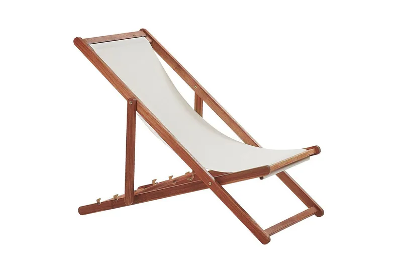 Solstol set om 2 Anzio - mörkt trä/off-white vallmomönster - Utemöbler & utemiljö - Utestol & trädgårdsstol - Solstol