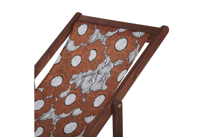 Solstol set om 2 Anzio - mörkt trä/off-white vallmomönster - Utemöbler & utemiljö - Utestol & trädgårdsstol - Solstol