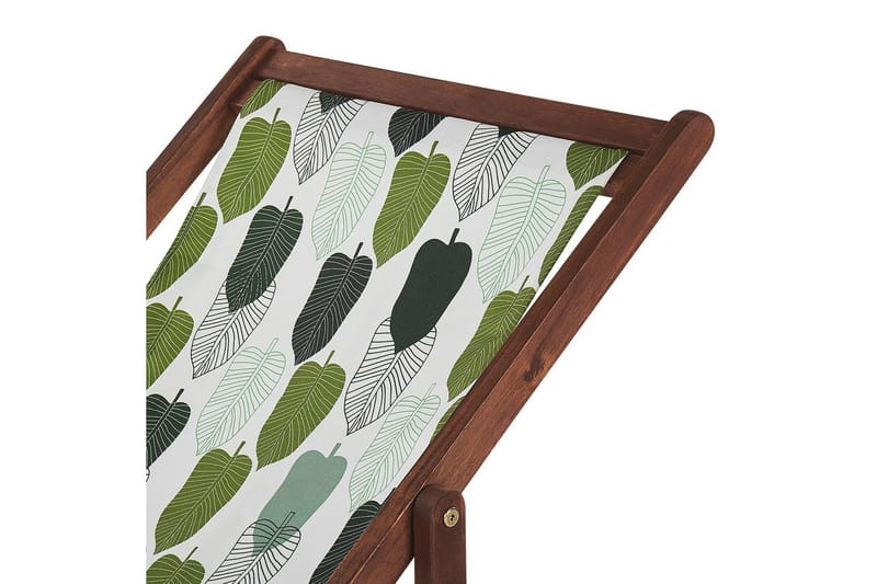 Solstol set om 2 Anzio - mörkt trä/off-white/grön lövmönster - Utemöbler & utemiljö - Utestol & trädgårdsstol - Solstol