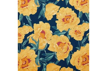 Solstol set om 2 Anzio - mörkt trä/off-white/guk blommigt mönster - Utemöbler & utemiljö - Utestol & trädgårdsstol - Solstol