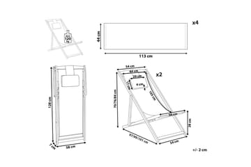 Solstol set om 2 Avellino - Grå, ljust trä, flerfärgad - Utemöbler & utemiljö - Utestol & trädgårdsstol - Solstol
