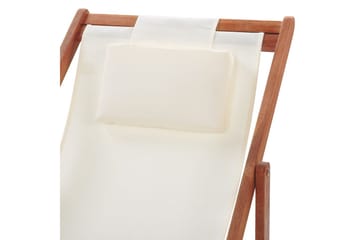 Solstol set om 2 Avellino - Vit, mörkt trä, flerfärgad - Utemöbler & utemiljö - Utestol & trädgårdsstol - Solstol