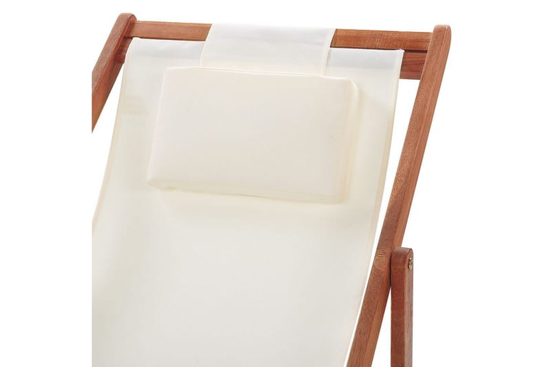 Solstol set om 2 Avellino - Vit, mörkt trä, flerfärgad - Utemöbler & utemiljö - Utestol & trädgårdsstol - Solstol