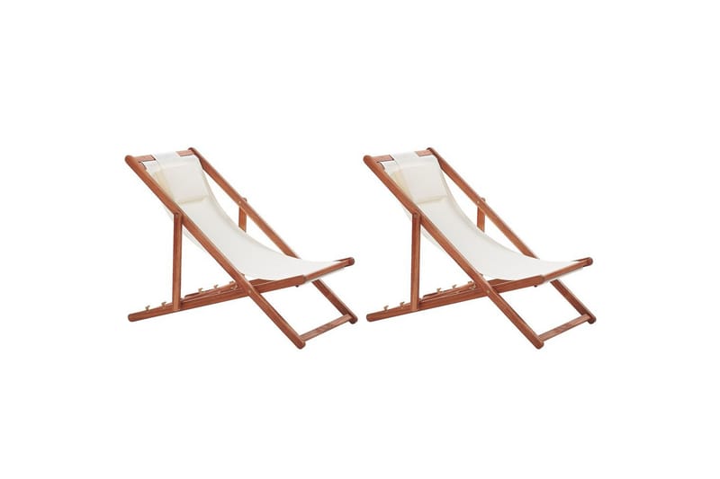 Solstol set om 2 Avellino, Vit, mörkt trä, flerfärgad