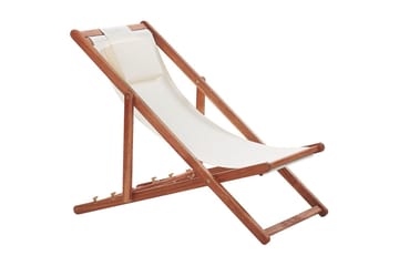 Solstol set om 2 Avellino - Vit, mörkt trä, flerfärgad - Utemöbler & utemiljö - Utestol & trädgårdsstol - Solstol