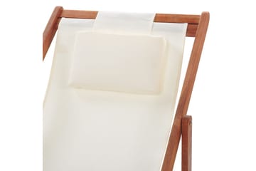 Solstol set om 2 Avellino - Vit, mörkt trä, flerfärgad - Utemöbler & utemiljö - Utestol & trädgårdsstol - Solstol