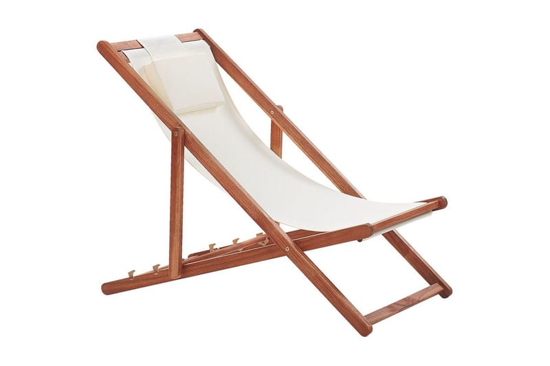 Solstol set om 2 Avellino - Vit, mörkt trä, flerfärgad - Utemöbler & utemiljö - Utestol & trädgårdsstol - Solstol