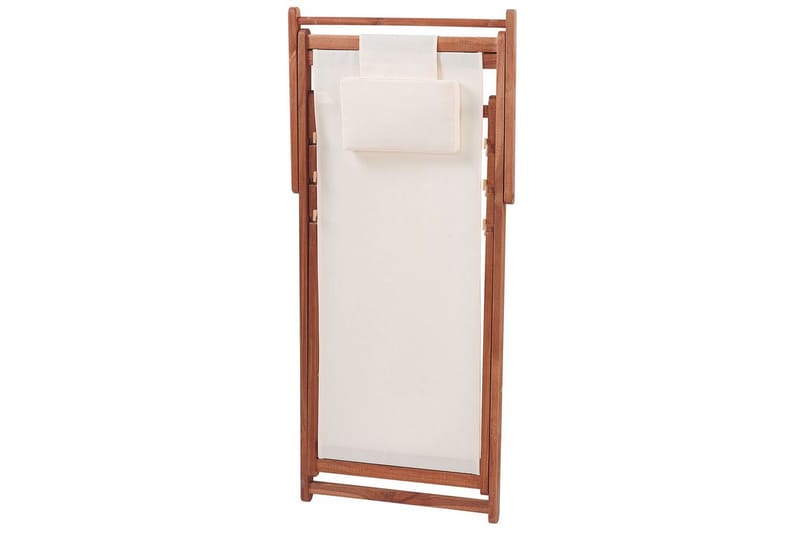 Solstol set om 2 Avellino - Vit, mörkt trä, flerfärgad - Utemöbler & utemiljö - Utestol & trädgårdsstol - Solstol