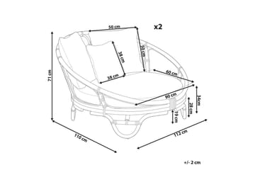 Solstol set om 2 Rossano - Naturligt, beige - Utemöbler & utemiljö - Utestol & trädgårdsstol - Utefåtölj & loungefåtölj
