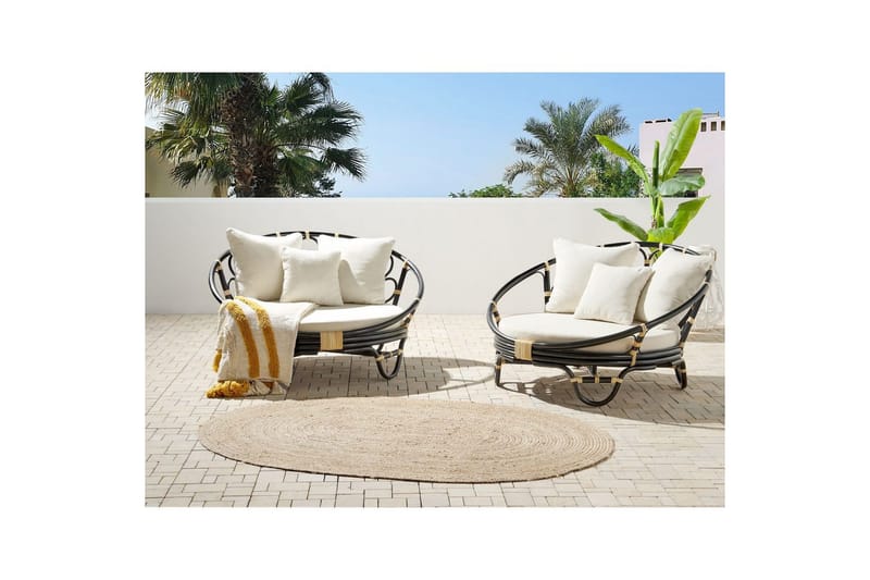 Solstol set om 2 Rossano - Svart, beige - Utemöbler & utemiljö - Utestol & trädgårdsstol - Utefåtölj & loungefåtölj