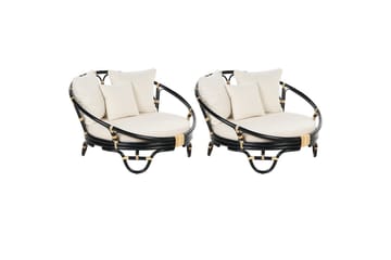 Solstol set om 2 Rossano - Svart, beige - Utemöbler & utemiljö - Utestol & trädgårdsstol - Utefåtölj & loungefåtölj