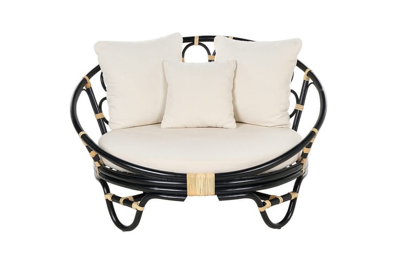 Solstol set om 2 Rossano - Svart, beige - Utemöbler & utemiljö - Utestol & trädgårdsstol - Utefåtölj & loungefåtölj