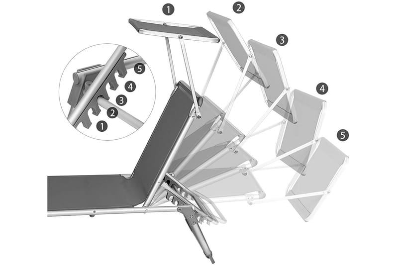 Solstol Songmics 193 cm - Songmics - Utemöbler & utemiljö - Utestol & trädgårdsstol - Solstol