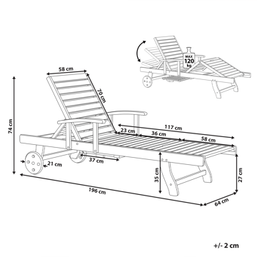 Solstol utomhus Amantea Akaciaträ - Brun - Utemöbler & utemiljö - Utestol & trädgårdsstol - Solsäng & solvagn