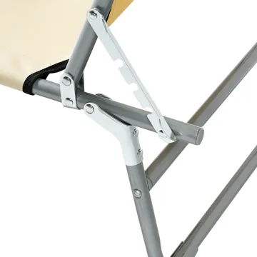 Solstol utomhus Foligno Stål - Beige/Silver - Utemöbler & utemiljö - Utestol & trädgårdsstol - Solsäng & solvagn