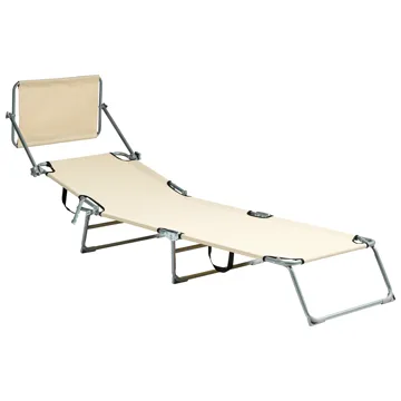 Solstol utomhus Foligno Stål - Beige/Silver - Utemöbler & utemiljö - Utestol & trädgårdsstol - Solsäng & solvagn