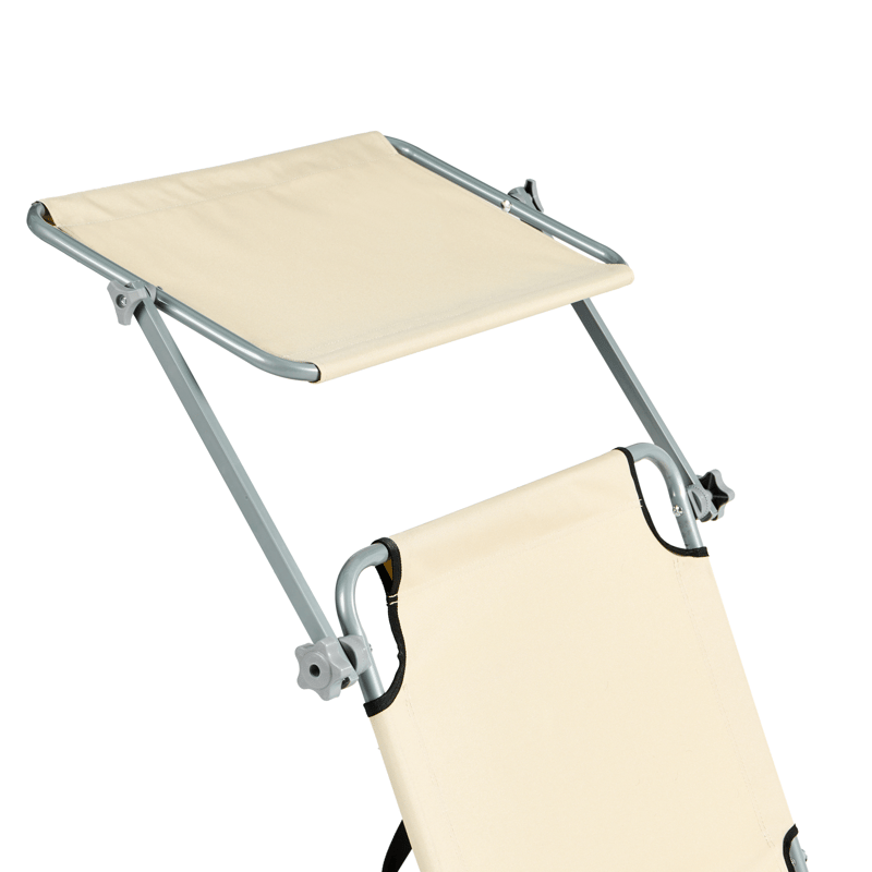 Solstol utomhus Foligno Stål - Beige/Silver - Utemöbler & utemiljö - Utestol & trädgårdsstol - Solsäng & solvagn