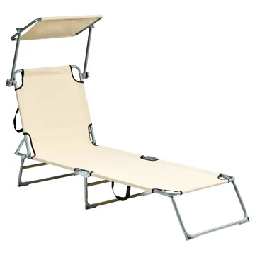 Solstol utomhus Foligno Stål - Beige/Silver - Utemöbler & utemiljö - Utestol & trädgårdsstol - Solsäng & solvagn