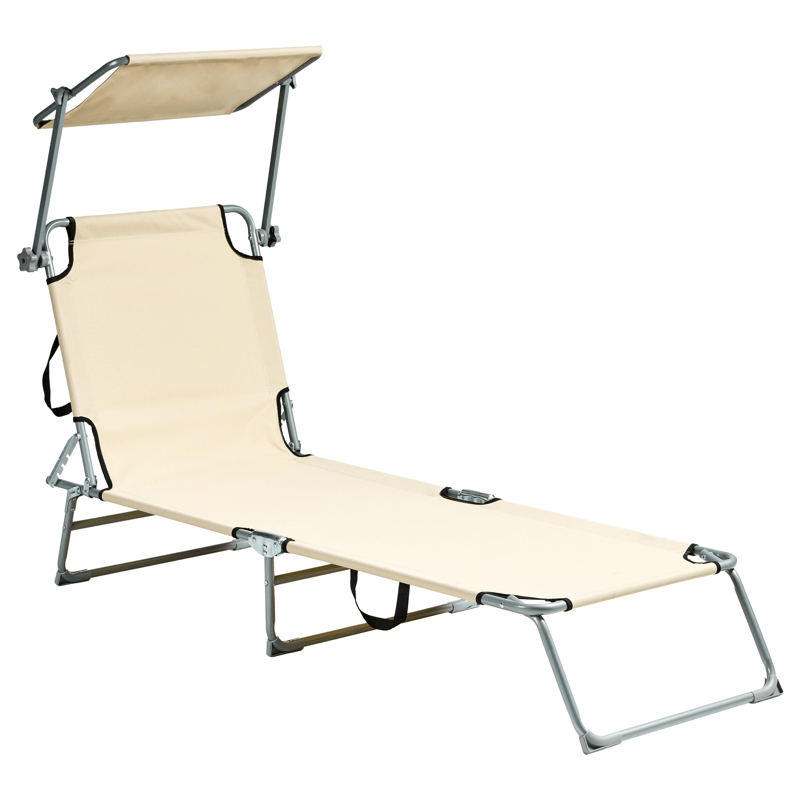 Solstol utomhus Foligno Stål - Beige/Silver - Utemöbler & utemiljö - Utestol & trädgårdsstol - Solsäng & solvagn