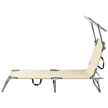 Solstol utomhus Foligno Stål - Beige/Silver - Utemöbler & utemiljö - Utestol & trädgårdsstol - Solsäng & solvagn