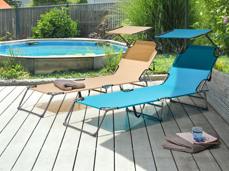 Solstol utomhus Foligno Stål - Blå/Silver - Utemöbler & utemiljö - Utestol & trädgårdsstol - Solsäng & solvagn