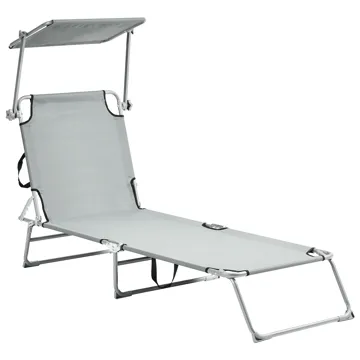 Solstol utomhus Foligno Stål - Grå/Silver - Utemöbler & utemiljö - Utestol & trädgårdsstol - Solsäng & solvagn