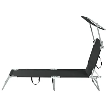 Solstol utomhus Foligno Stål - Svart/Silver - Utemöbler & utemiljö - Utestol & trädgårdsstol - Solsäng & solvagn