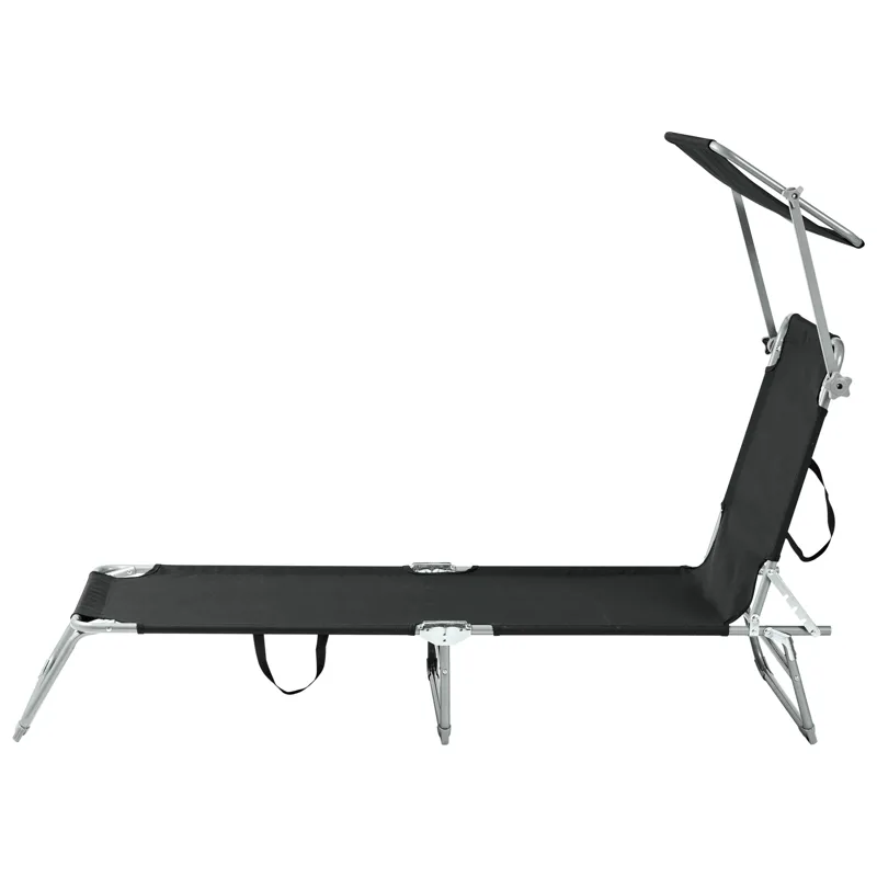 Solstol utomhus Foligno Stål - Svart/Silver - Utemöbler & utemiljö - Utestol & trädgårdsstol - Solsäng & solvagn