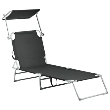 Solstol utomhus Foligno Stål - Svart/Silver - Utemöbler & utemiljö - Utestol & trädgårdsstol - Solsäng & solvagn