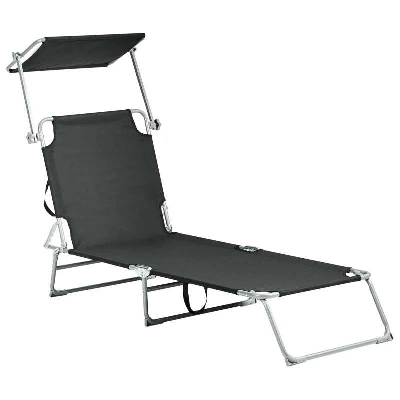 Solstol utomhus Foligno Stål - Svart/Silver - Utemöbler & utemiljö - Utestol & trädgårdsstol - Solsäng & solvagn