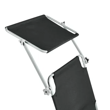 Solstol utomhus Foligno Stål - Svart/Silver - Utemöbler & utemiljö - Utestol & trädgårdsstol - Solsäng & solvagn