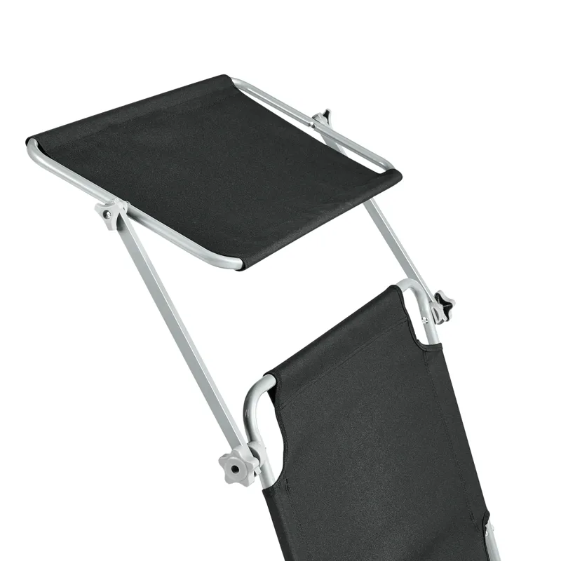 Solstol utomhus Foligno Stål - Svart/Silver - Utemöbler & utemiljö - Utestol & trädgårdsstol - Solsäng & solvagn