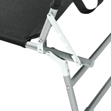 Solstol utomhus Foligno Stål - Svart/Silver - Utemöbler & utemiljö - Utestol & trädgårdsstol - Solsäng & solvagn