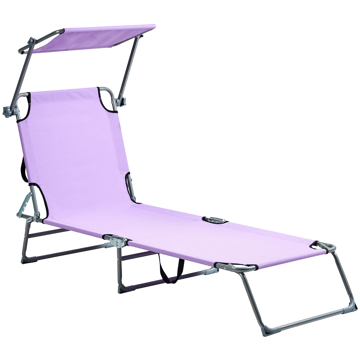 Solstol utomhus Foligno Stål - Violett/Silver - Utemöbler & utemiljö - Utestol & trädgårdsstol - Solsäng & solvagn