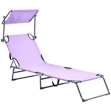 Solstol utomhus Foligno Stål - Violett/Silver - Utemöbler & utemiljö - Utestol & trädgårdsstol - Solsäng & solvagn