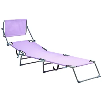 Solstol utomhus Foligno Stål - Violett/Silver - Utemöbler & utemiljö - Utestol & trädgårdsstol - Solsäng & solvagn