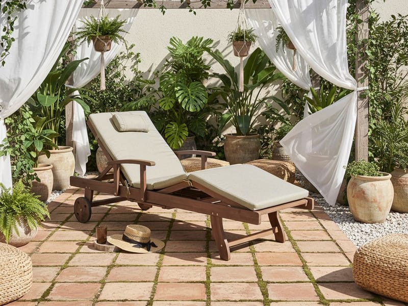 Solstol utomhus med Dyna Amantea Premium Akaciaträ - Brun/Taupe - Utemöbler & utemiljö - Utestol & trädgårdsstol - Solsäng & solvagn