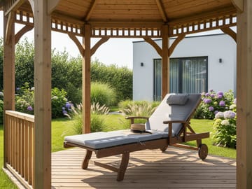 Solstol utomhus med Dyna Amantea Premium Akaciaträ - Brun/Grå - Utemöbler & utemiljö - Utestol & trädgårdsstol - Solsäng & solvagn