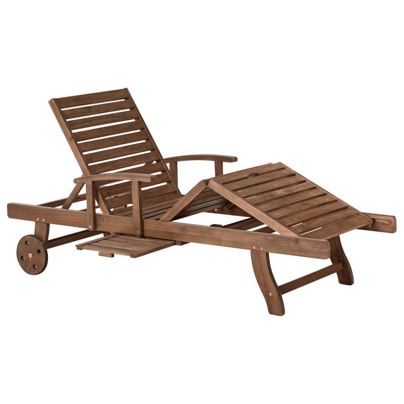 Solstol utomhus med Dyna Amantea Premium Akaciaträ - Brun/Ljusgrå - Utemöbler & utemiljö - Utestol & trädgårdsstol - Solsäng & solvagn