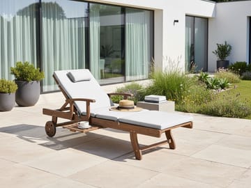 Solstol utomhus med Dyna Amantea Premium Akaciaträ - Brun/Ljusgrå - Utemöbler & utemiljö - Utestol & trädgårdsstol - Solsäng & solvagn