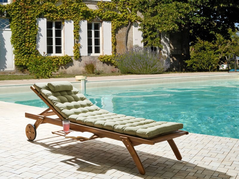 Solstol utomhus med Dyna Cesana Premium Akaciaträ - Brun/Grön - Utemöbler & utemiljö - Utestol & trädgårdsstol - Solsäng & solvagn