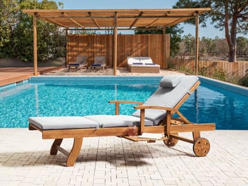 Solstol utomhus med Dyna Java Premium Akaciaträ - Brun/Ljusgrå - Utemöbler & utemiljö - Utestol & trädgårdsstol - Solsäng & solvagn