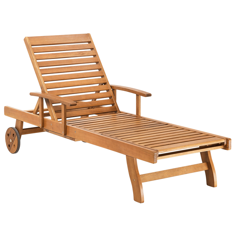 Solstol utomhus med Dyna Java Premium Akaciaträ - Brun/Ljusbeige - Utemöbler & utemiljö - Utestol & trädgårdsstol - Solsäng & solvagn