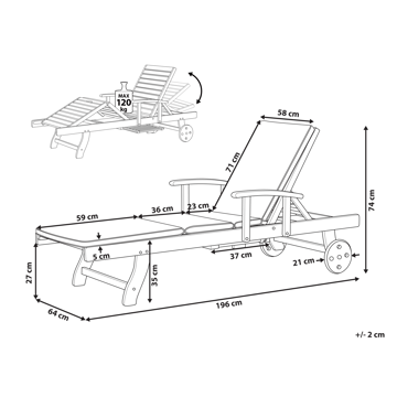 Solstol utomhus med Dyna Java Premium Akaciaträ - Brun/Ljusgrå - Utemöbler & utemiljö - Utestol & trädgårdsstol - Solsäng & solvagn