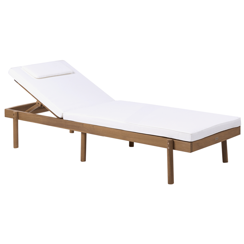 Solstol utomhus med Dyna Marcetelli Akaciaträ - Brun/Vit - Utemöbler & utemiljö - Utestol & trädgårdsstol - Solsäng & solvagn