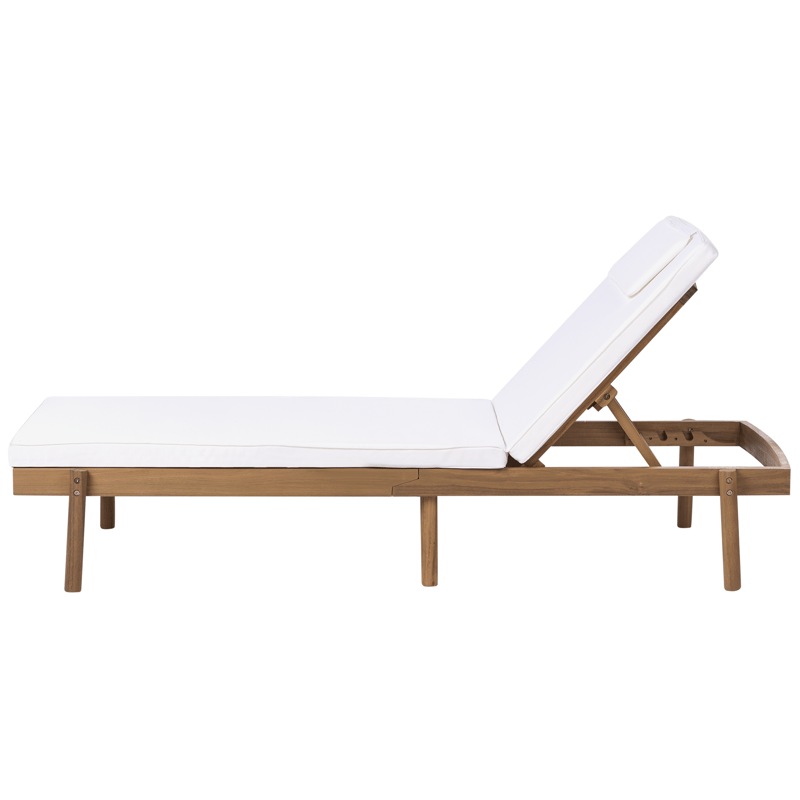 Solstol utomhus med Dyna Marcetelli Akaciaträ - Brun/Vit - Utemöbler & utemiljö - Utestol & trädgårdsstol - Solsäng & solvagn