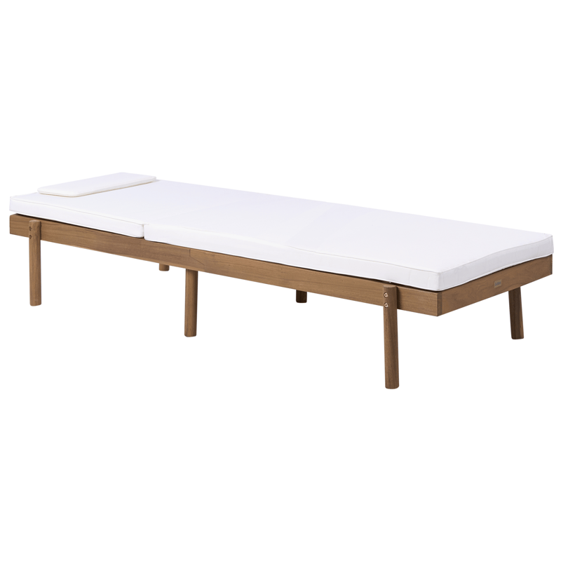 Solstol utomhus med Dyna Marcetelli Akaciaträ - Brun/Vit - Utemöbler & utemiljö - Utestol & trädgårdsstol - Solsäng & solvagn