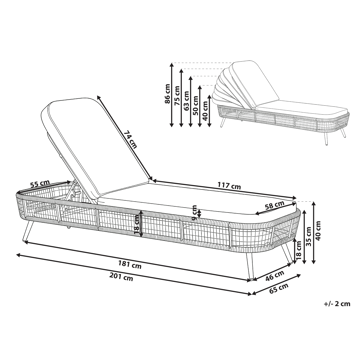 Solstol utomhus med Dyna Zeri Konstrotting - Beige - Utemöbler & utemiljö - Utestol & trädgårdsstol - Solsäng & solvagn