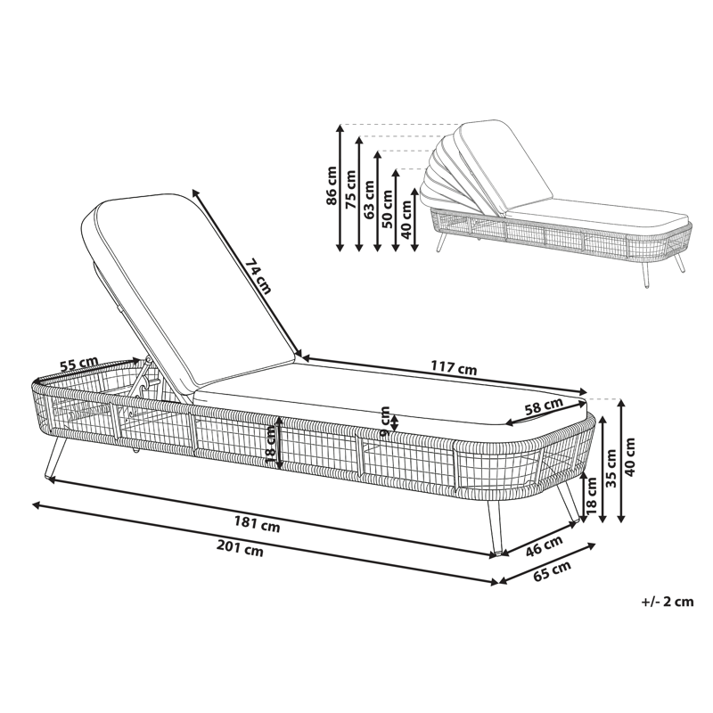 Solstol utomhus med Dyna Zeri Konstrotting - Beige - Utemöbler & utemiljö - Utestol & trädgårdsstol - Solsäng & solvagn